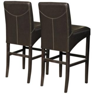 Set of 2 Coco Brown 30" High Bicast Leather Bar Stools   #T7257
