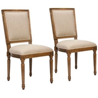 Safavieh Set of 2 Ashton Sand Side Chairs   #W9690