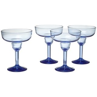 Set of 4 Pacific Blue Grande Margarita Glasses   #W4868
