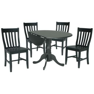 Moss Finish Dual Drop Leaf Table and Chairs Dining Set   #U4320