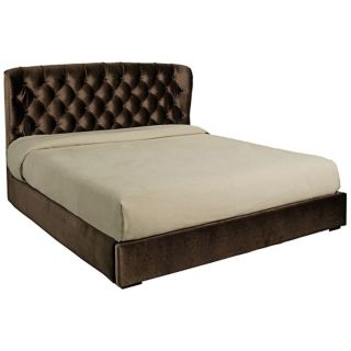 Claridge Dark Brown Tufted Bed (King)   #X2116