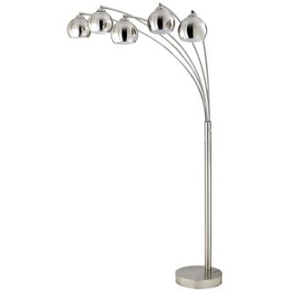 Five Light Arc Brushed Steel Floor Lamp   #K1101