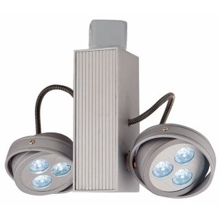 Silver LED Round 6 Light Two Spot JU Track Head   #M5742