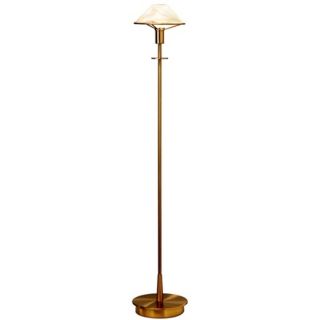 Holtkoetter Antique Brass Alabaster Brown Floor Lamp   #J0525