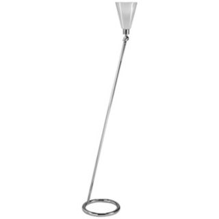 Ferillo Polished Nickel and Glass Torchiere Floor Lamp   #U9390