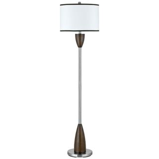 Brushed Steel and Faux Wood Floor Lamp   #G9943
