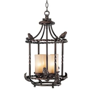 Onyx Faux Stone Candle 30" Wide Espresso Outdoor Chandelier   #T9493