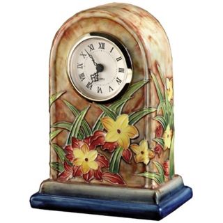 Dale Tiffany Springtime Hand Painted Porcelain Clock   #X5545