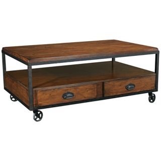 Baja Distressed Finish 48" Wide Rectangular Cocktail Table   #R1787