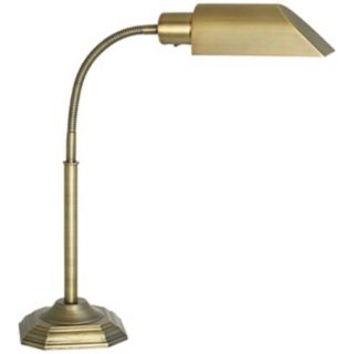 OTT LITE Alexander Brass Energy Saving Gooseneck Floor Lamp   #97708