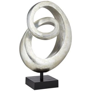 Silver Leaf Open Infinity Sculpture   #V2690