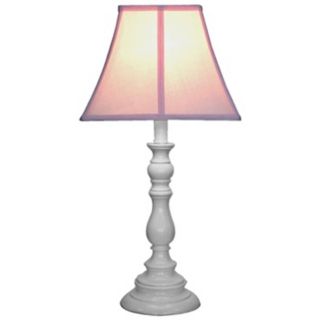 Pink Shade with White Candlestick Base Table Lamp   #U7889