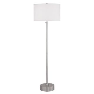 Lights Up CanCan Brushed Nickel and White Linen Floor Lamp   #31928