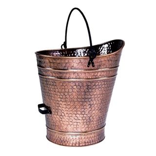 Antique Copper 14" High Iron Coal Hod or Pellet Bucket   #U9082