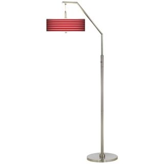 Vivid Red Stripes Giclee Arc Floor Lamp   #H5361 P3031