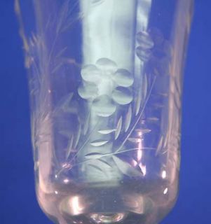 Libby Libbey Rock Sharpe Crystal Glass Buttercup 6 Juice Glasses