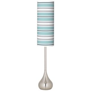 Multi Color Stripes Giclee Teardrop Torchiere Floor Lamp   #R1702 X8345
