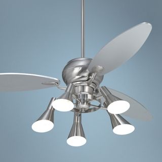 60" Spyder Brushed Steel Ceiling Fan with 5 Light Kit   #R2181 R2447 R1737