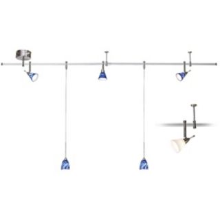 Pro Track Blue and Frosted Glass 5 Light Complete Rail Kit   #18602