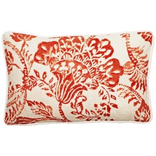 Bali Antique Red 17" Wide Linen Throw Pillow   #T6148