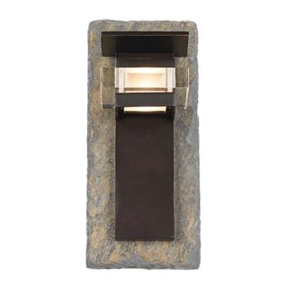 Natural Slate and Bronze 15" High Outdoor Wall Light   #42363