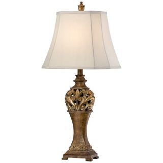 Brown Gold Openwork Traditional Table Lamp   #V9483
