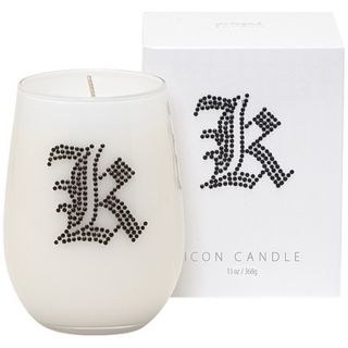 Letter "K" Fragrant Monogram Stemless Wine Glass Candle   #W4722