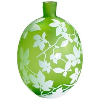 Blossom Small Green and White Glass Vase   #V1364