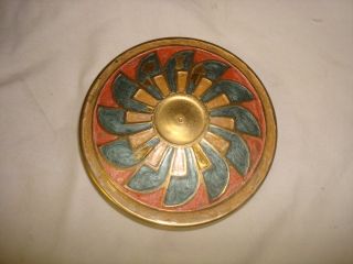 Hand Painted Solid Brass India Trinket Box