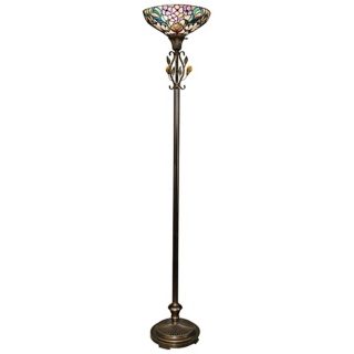 Dale Tiffany Crystal Peony Torchiere Floor Lamp   #T0494