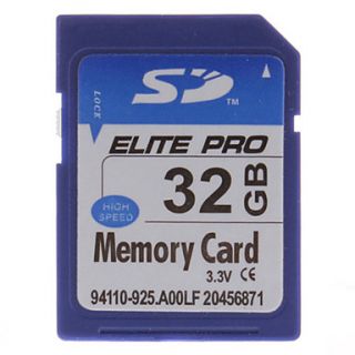 EUR € 31.73   32GB hi speed Elite Pro SD minneskort, Gratis frakt