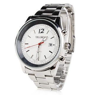 USD $ 8.69   Mens Steel Analog Quartz Wrist Watch with Calendar