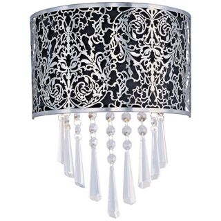 Maxim Rapture Black 9 3/4" Wide Satin Nickel Wall Sconce   #V2565