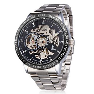 Waterproof Self Winding Mechanical Silver Wrist Watch