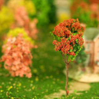 DIY Home Garden Decoration 180 6cm Árbol modelo verde con rojo de la