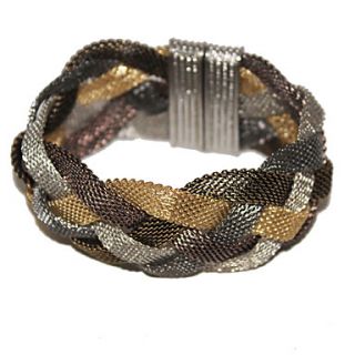 EUR € 7.81   Drie Kleur Alloy Mazen Geweven Magneet armband, Gratis