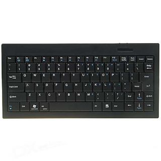 84 Key Slim Portable Rechargeable Bluetooth Wireless Keyboard   Black