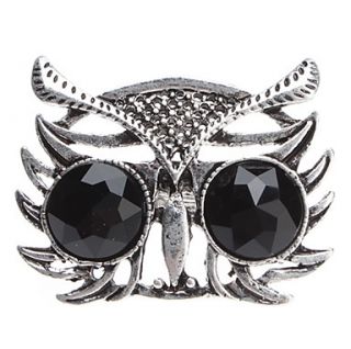 EUR € 4.77   Antiek Zilver Big Eye Uil Ring, Gratis Verzending voor