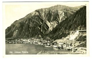 View of Juneau Alaska Real Photo Postcard 1950