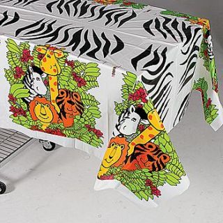 54 x 72 Safari Animals Zoo Table Cover Kids Party Decorations Zebra