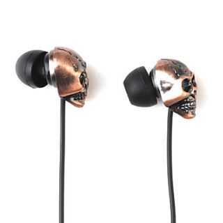 USD $ 3.99   Special Stylish Skull Earphones 1.2m Cord 3.5mm (Coppery