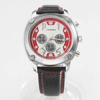 EUR € 11.95   mannen stijlvolle sport pu analoge quartz horloge