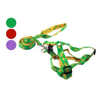 Footprint Nylon Dog Harness Kit with 120CM Leash (S L, Assorted Colors