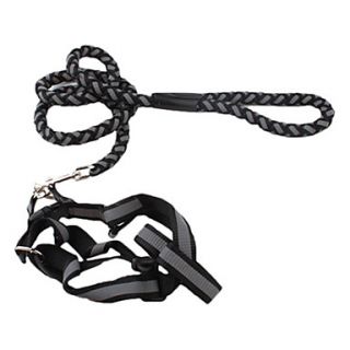 Reflective Rope Dog Harness Kit with 120CM Leash (S L, Assorted Colors