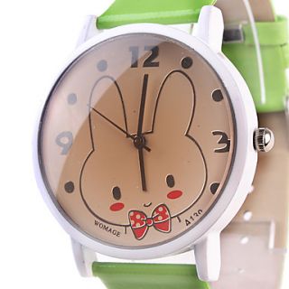 USD $ 4.79   Cute Rabbit Watch With Green Watchband A139,