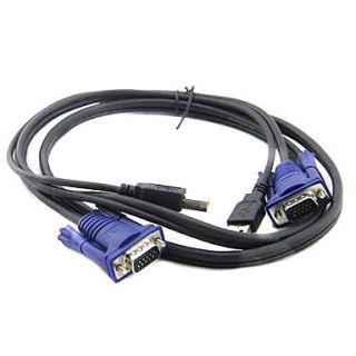 EUR € 10.85   Câble KVM avec port USB (1,4 m), livraison gratuite