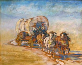 Marjorie Reed Painting Stagecoach Antique California Arizona Artist