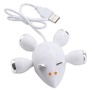 Port Mouse Style USB Hub (White)
