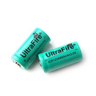 ultrafire 3v 800 mAh CR123A genopladeligt batteri grøn (11.190.152)