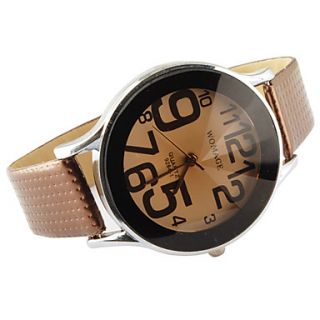 USD $ 7.29   Korea Style PU Leather Band Preppy Style Big Dial Quartz